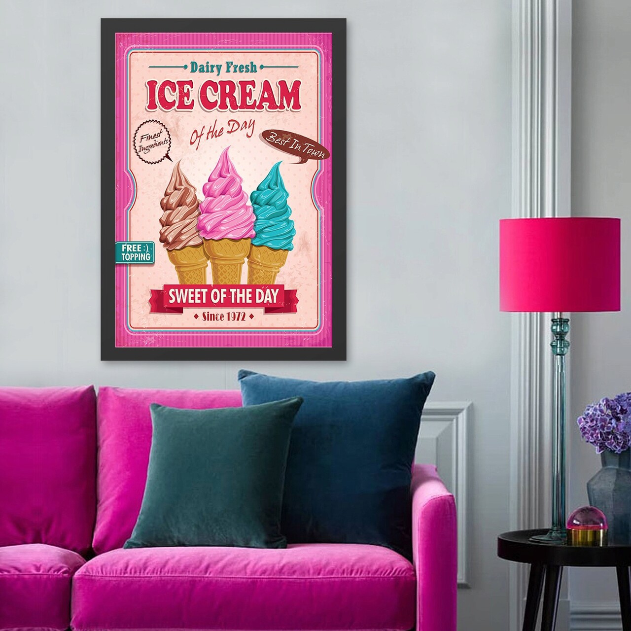Tablou decorativ, Ice Cream (40 x 55), Polistiren, Multicolor - imagine 3
